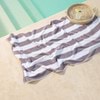 Striped Cabana Cotton Terry Beach Towel - Grey