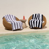 Striped Cabana Cotton Terry Beach Towel - Grey