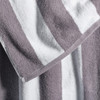 Striped Cabana Cotton Terry Beach Towel - Grey