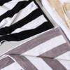 Striped Cabana Cotton Terry Beach Towel - Grey