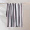 Striped Cabana Cotton Terry Beach Towel - Grey