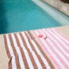Striped Cabana Cotton Terry Beach Towel - Pink