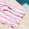 Striped Cabana Cotton Terry Beach Towel - Pink