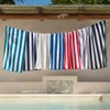 Striped Cabana Cotton Terry Beach Towel - Navy