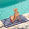 Striped Cabana Cotton Terry Beach Towel - Navy