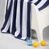 Striped Cabana Cotton Terry Beach Towel - Navy