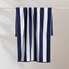 Striped Cabana Cotton Terry Beach Towel - Navy