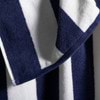 Striped Cabana Cotton Terry Beach Towel - Navy