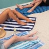 Striped Cabana Cotton Terry Beach Towel - Navy