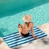 Striped Cabana Cotton Terry Beach Towel - Oceano Teal