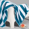 Striped Cabana Cotton Terry Beach Towel - Oceano Teal