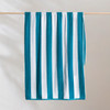 Striped Cabana Cotton Terry Beach Towel - Oceano Teal