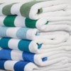 Striped Cabana Cotton Terry Beach Towel - Oceano Teal