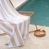 Striped Cabana Cotton Terry Beach Towel - Sandstorm