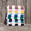 Striped Cabana Cotton Terry Beach Towel - Sandstorm
