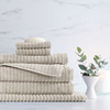 Alessia Cotton Bamboo Rib 6 Piece Towel Set