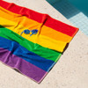 Sorrentina Velour Beach Towel - Rainbow Stripe