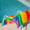 Sorrentina Velour Beach Towel - Rainbow Stripe