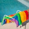 Sorrentina Velour Beach Towel - Rainbow Stripe