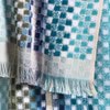 Positana Terry Beach Blanket - Checkers Sea Blue