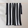 Striped Cabana Cotton Terry Beach Towel - Black