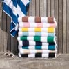 Striped Cabana Cotton Terry Beach Towel - Black