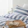 Modella Classic Stripe Quilt Cover Set - Chambray