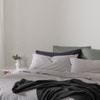 Cotton Mini Stripe Grey Quilt Cover Set -  Modella