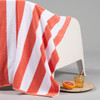 Striped Cabana Cotton Terry Beach Towel - Coral