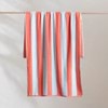 Striped Cabana Cotton Terry Beach Towel - Coral