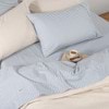 Cotton Mini Stripe Chambray Blue Sheet Set - Modella