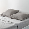 Cotton Seersucker Grey European Pillowcase Pair - Modella