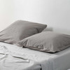 Cotton Seersucker Grey European Pillowcase Pair - Modella