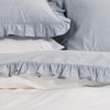Softwash Cotton Ruffle Misty Blue Melange Pillowcase Pair - Vintage