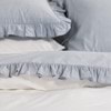 Softwash Cotton Ruffle Misty Blue Melange European Pillowcase Pair - Vintage