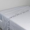 Softwash Cotton Ruffle Misty Blue Melange Flat Sheet - Vintage