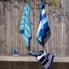 Sorrentina Velour Beach Towel - Multiplo Lagoon