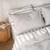 Modella Oxford Stripe Quilt Cover Set - Grey (Free Pillowcases)