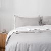 Modella Oxford Stripe Quilt Cover Set - Grey (Free Pillowcases)