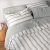 Modella Oxford Stripe Quilt Cover Set - Gum (Free Pillowcases)