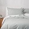 Modella Oxford Stripe Quilt Cover Set - Gum (Free Pillowcases)