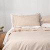 Modella Oxford Stripe Quilt Cover Set - Oak (Free Pillowcases)