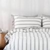 Modella Resort Stripe Quilt Cover Set - Grey (Free Pillowcases)