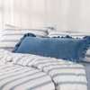 Modella Resort Stripe Quilt Cover Set - Chambray (Free Pillowcases)