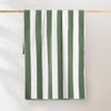 Striped Cabana Cotton Terry Beach Towel - Olive