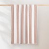 Striped Cabana Cotton Terry Beach Towel - Sand