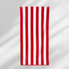 Striped Cabana Cotton Terry Beach Towel - Red