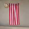 Striped Cabana Cotton Terry Beach Towel - Red