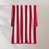 Striped Cabana Cotton Terry Beach Towel - Red