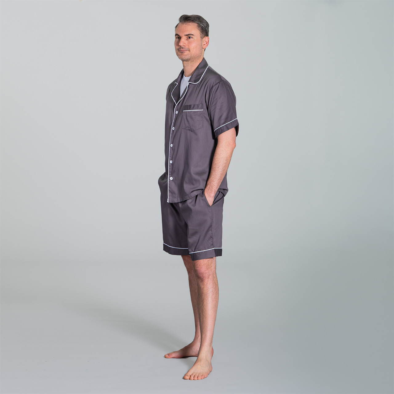 Mens cotton best sale pajama short sets